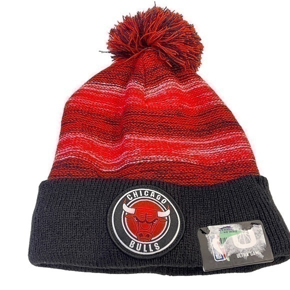 NBA Other - Chicago‎ Bulls Beanie Black Red NBA Basketball Logo Winter Pom Cozy Unisex NEW